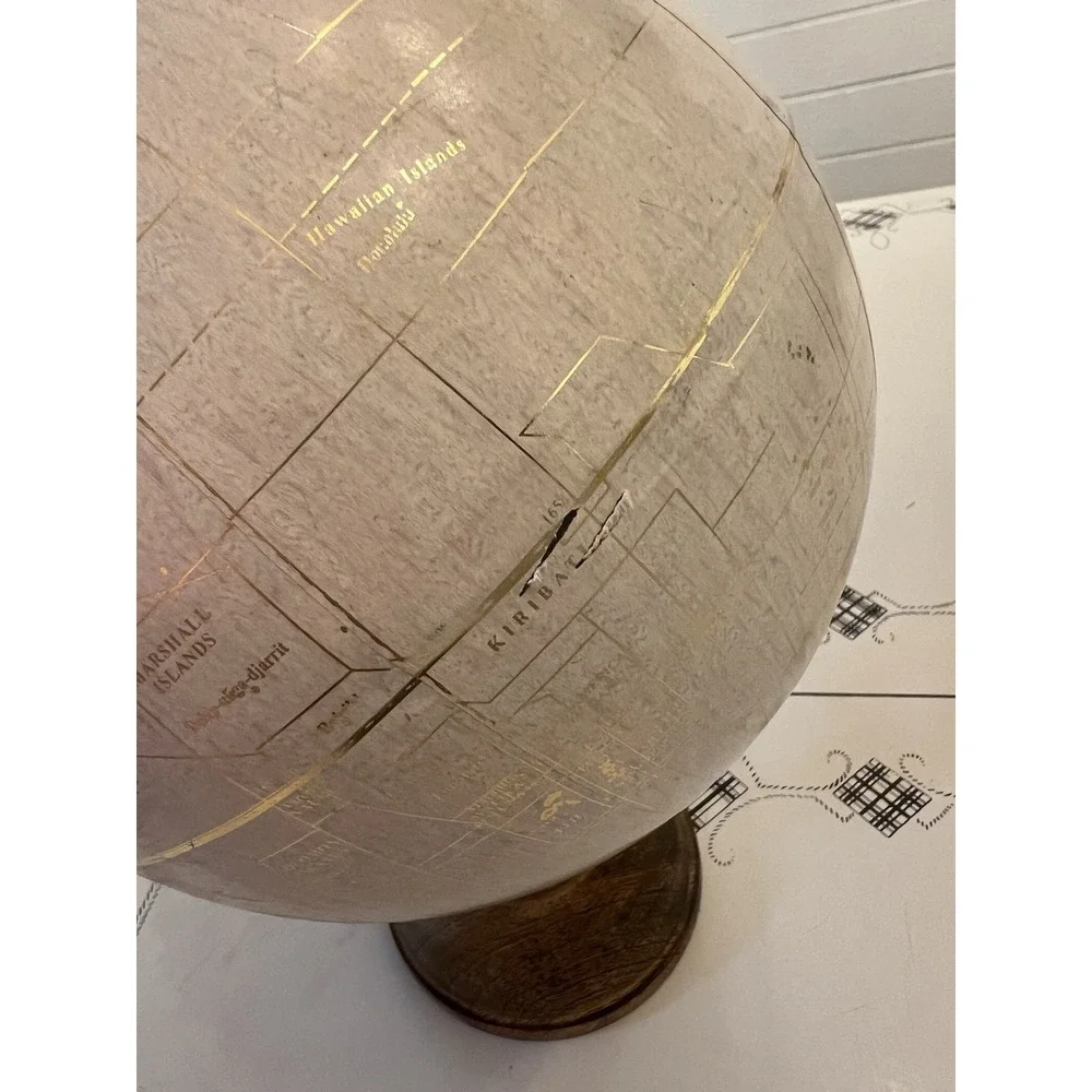 Hobby Lobby Globe with Wooden Base and Gold Detailing 14.5